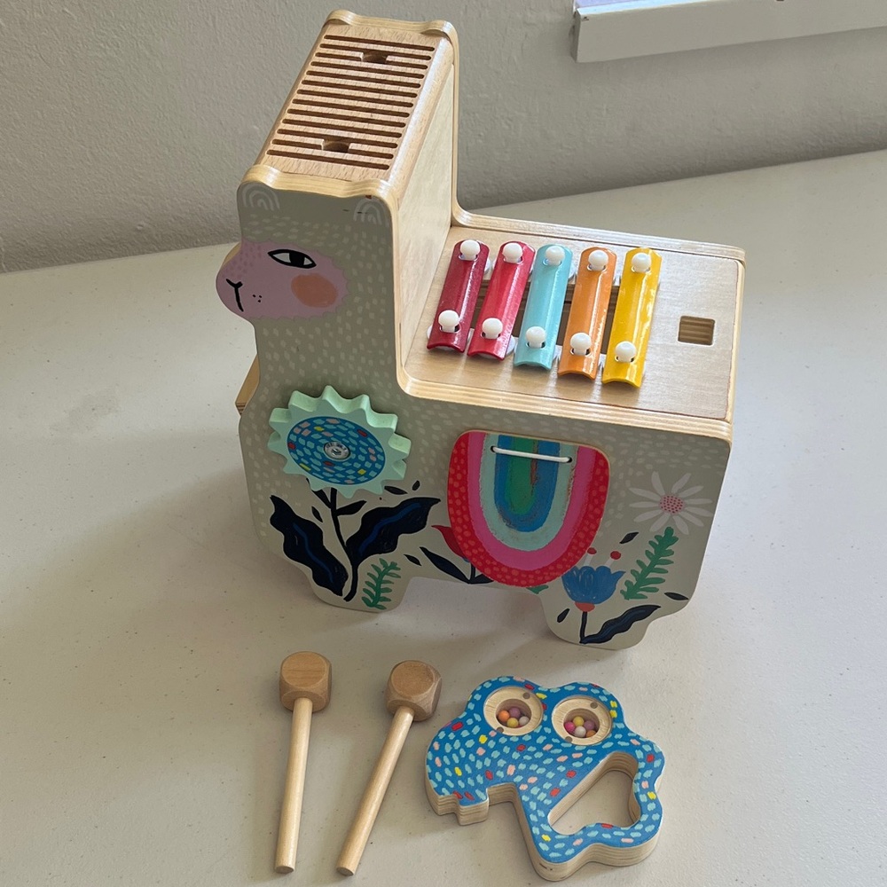 Manhattan Toy Company Wood Musical Llama Learning Toy for Toddlers - Picture 3 of 4